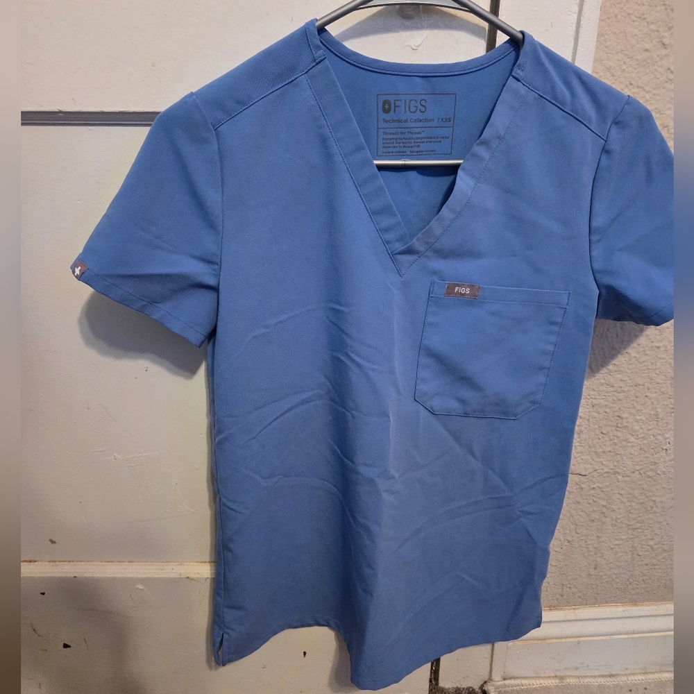 Figs Technical Collection XXS Scrub Top in Blue